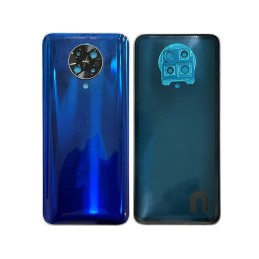 Retro Cover Neon Blue + Vetrino Camera Xiaomi Poco F2 Pro No Logo