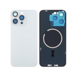 Retro Cover White Titanium + Magnetism Ring + Vetrino Camera iPhone 15 Pro Max